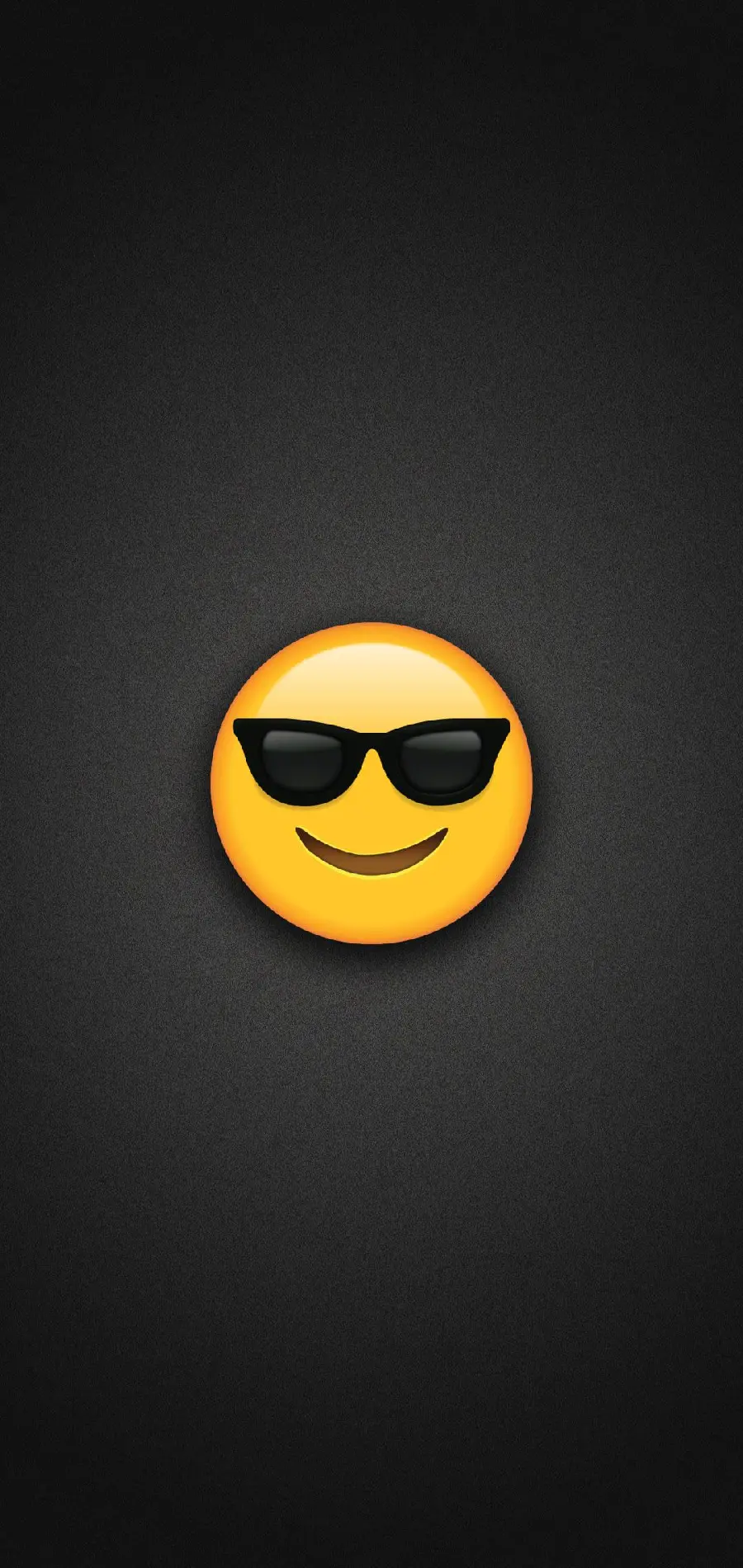 Phone background of sunglasses emoji with black theme 