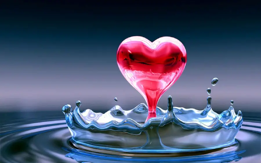 Cool Romantic Photo of 3D Red Heart for Instagram
