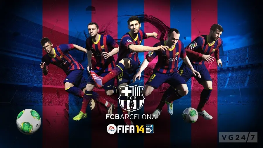 Barcelona players advertising FIFA 14