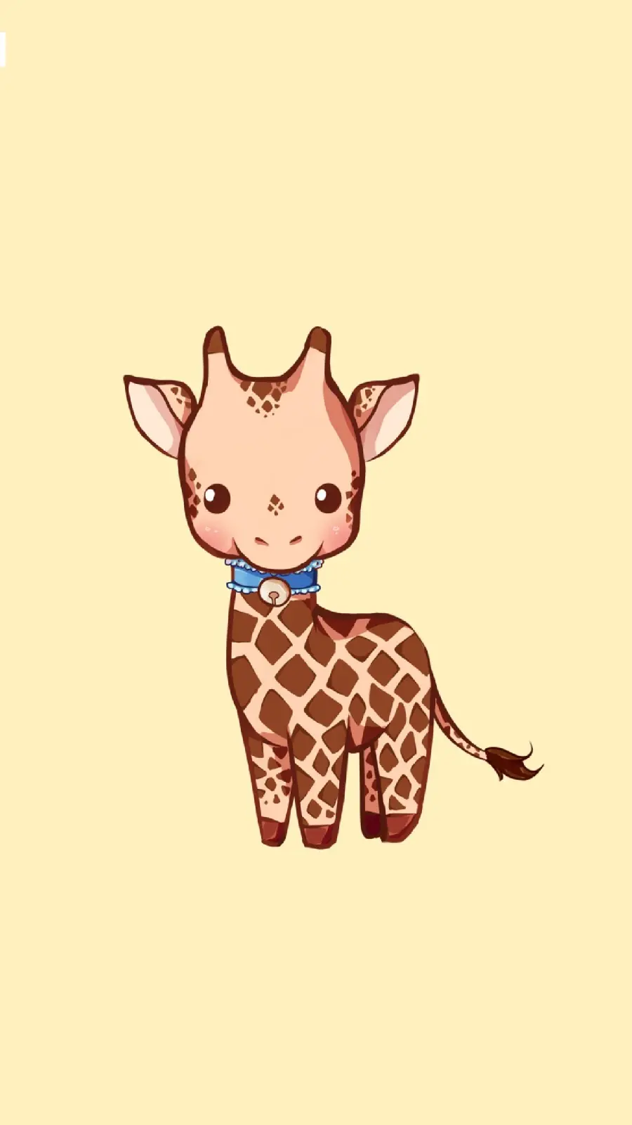 Cute baby giraffe background with yellow theme for Samsung and Xiaomi mobile phones
