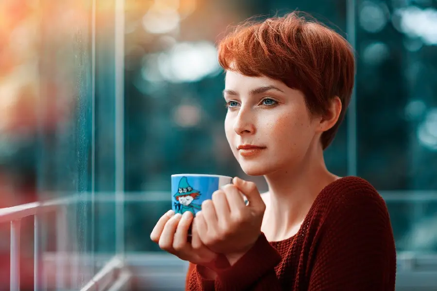 Graphic and special profile photo of a girl drinking 