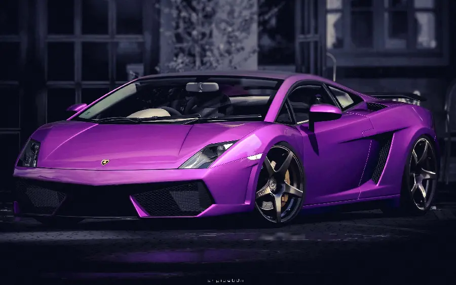 Cool and attractive purple Lamborghini car wallpaper for desktop