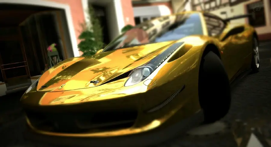 Free download of a spectacular golden Ferrari wallpaper in high quality for your desktop
