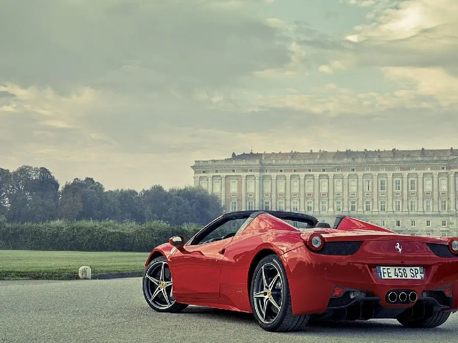 Wallpaper photo of the powerful Ferrari car Ferrari 458 model and shiny red color
