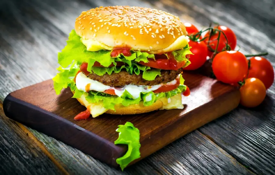 The most beautiful hamburger background in Full HD quality for laptops