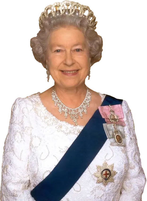 Queen Elizabeth II in royal white with aWhite 8K 