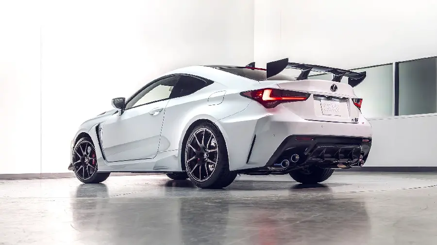 High quality background image of the hood of a Lexus RC F car