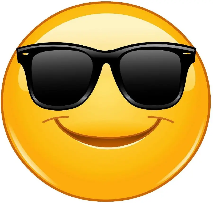 Sunglasses Emoji with Blank Background for Photoshop
