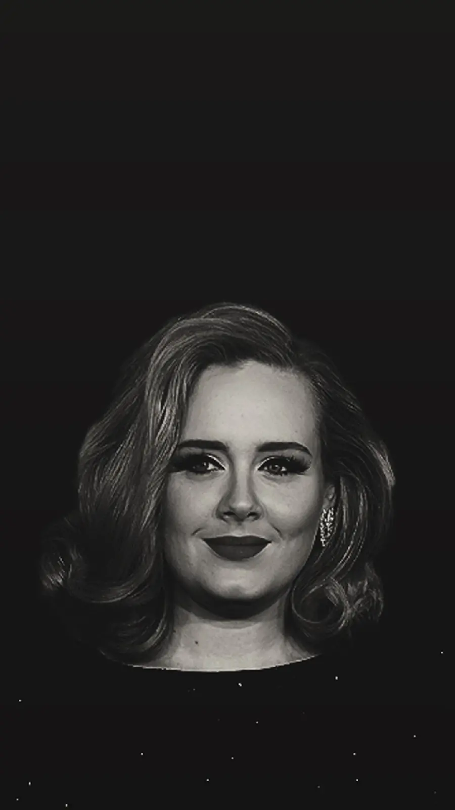 Download dark and old photo of the famous British singer Adele on a black background