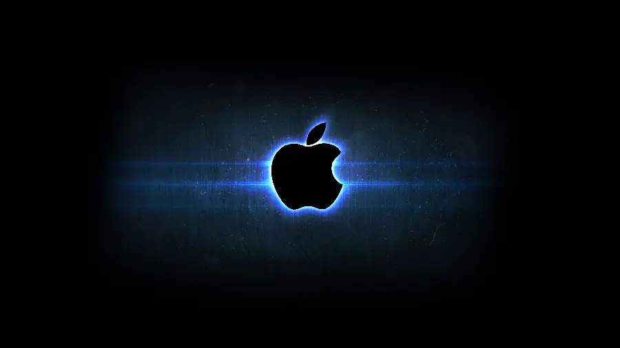 Fantasy Stock Photo of a Bitten Apple with Three Spectrums of Light Passing Through It