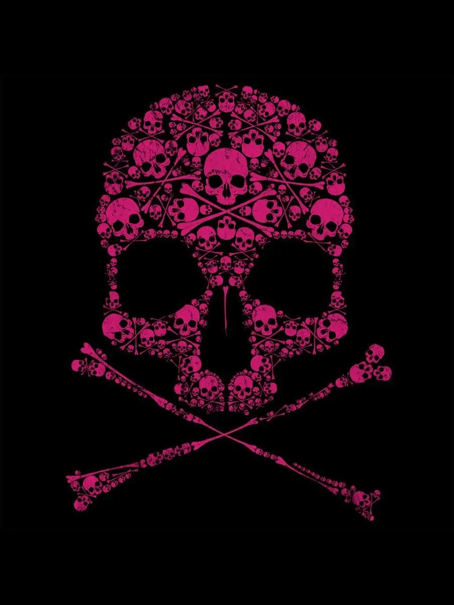 Mysterious and Dark Skull Background in Strange Pink Color