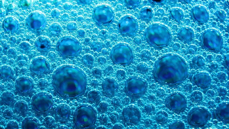 A new and extremely high-quality image of blue foam and bubbles