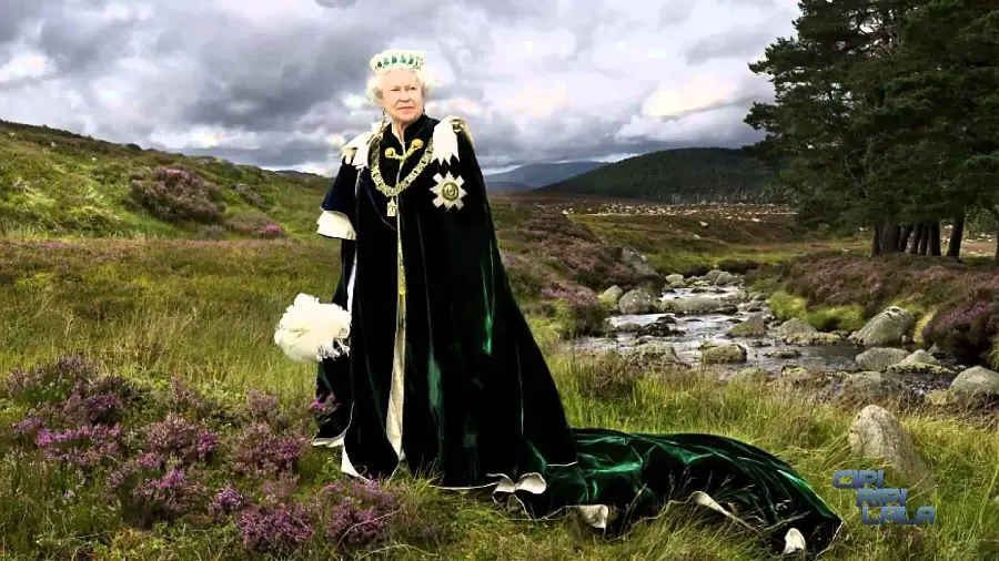 Cool HD photo of the Queen of England in nature for Instagram 