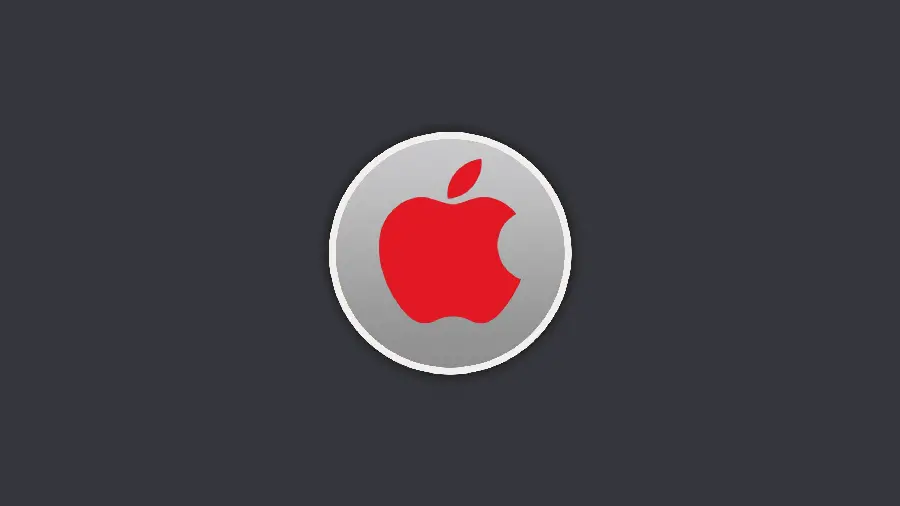 Download Attractive Stock Photo of Red Bitten Apple Apple in Gray Circle for Mobile