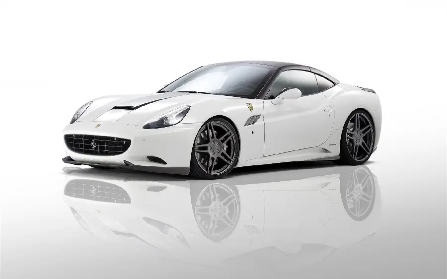 Download the mirror background image of the right side of a white Ferrari