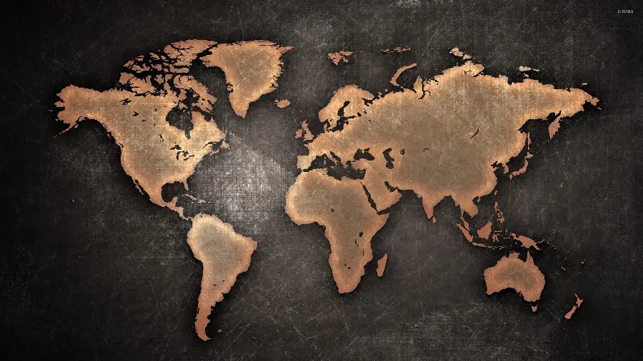 Dark World Map with High Quality for Windows 11 Background