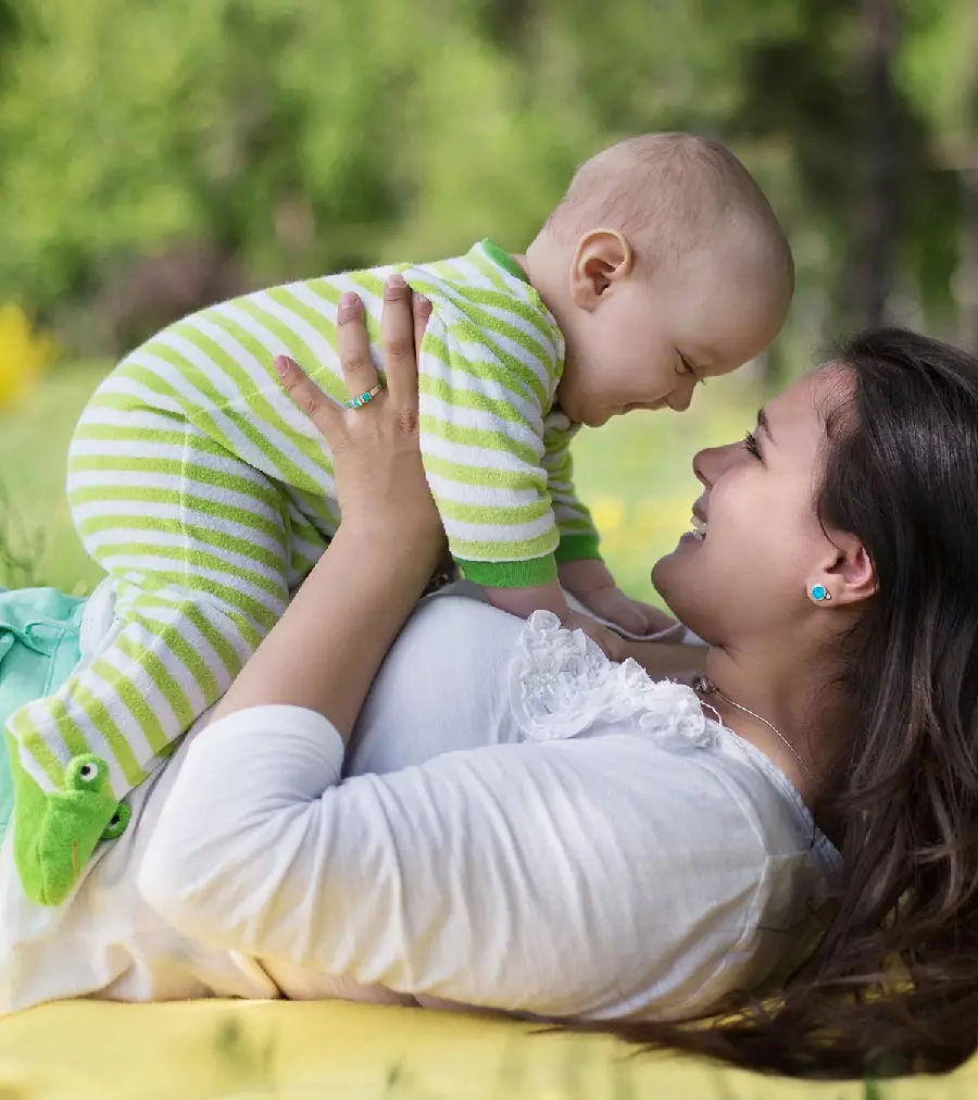 Fantasy image of mother and child in nature for Telegram profile 