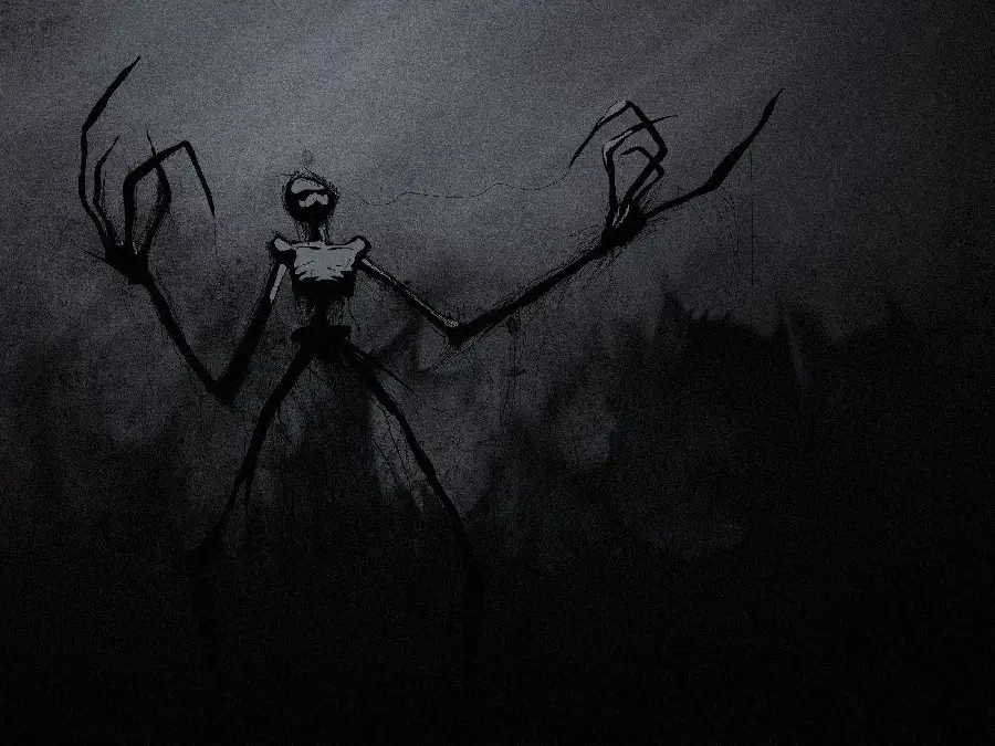 A very scary digital photo of a strange skeleton in a dark theme For desktop 