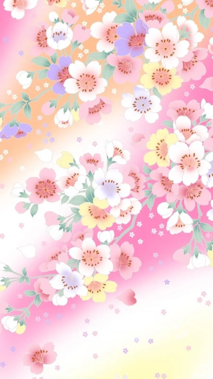 Amazing girly wallpaper with colorful pastel flowers