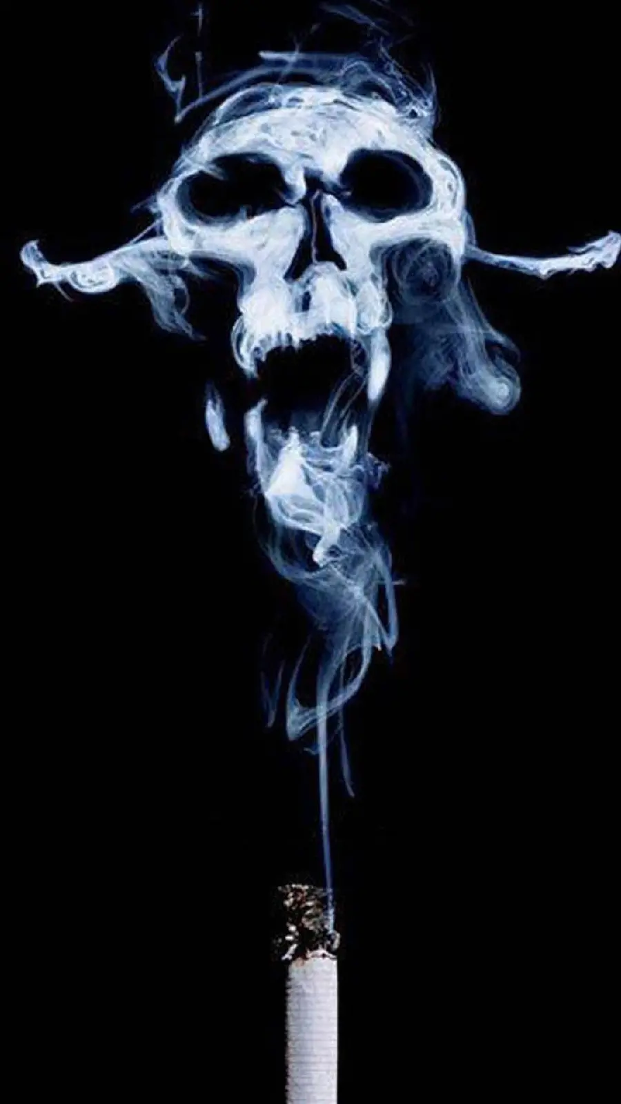 Very interesting picture of scary smoke coming out of a cigarette