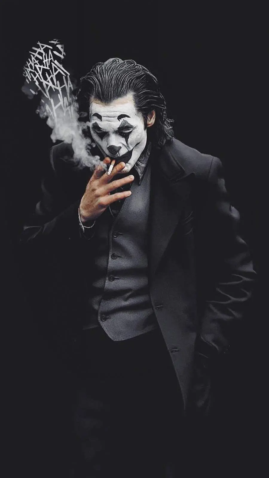 A masked man smoking in a special and artistic view