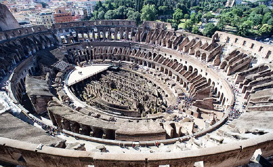 Vector of the interior of the largest man-made buildings, the Colosseum in Italy