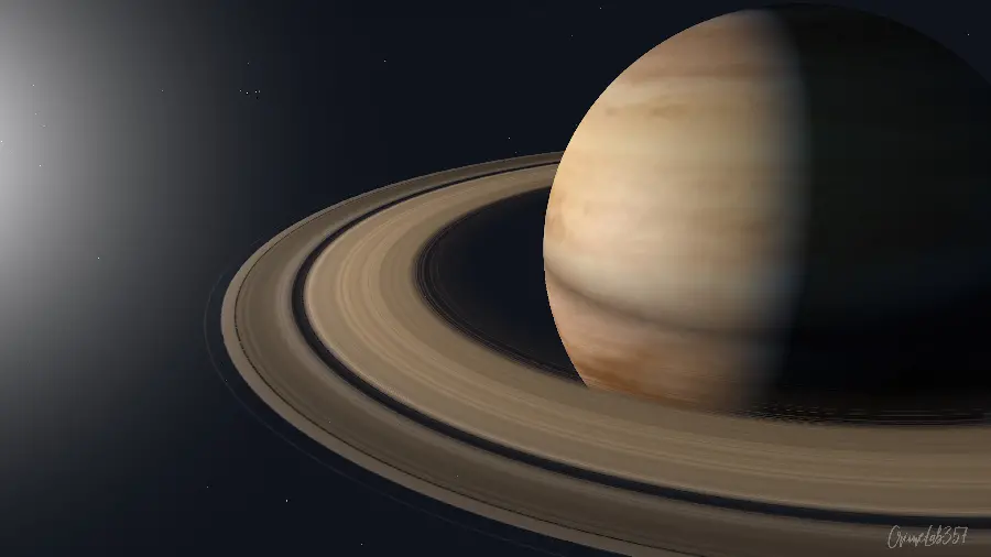 Planet SaturnL and the gas ring around it in an interesting graphic view