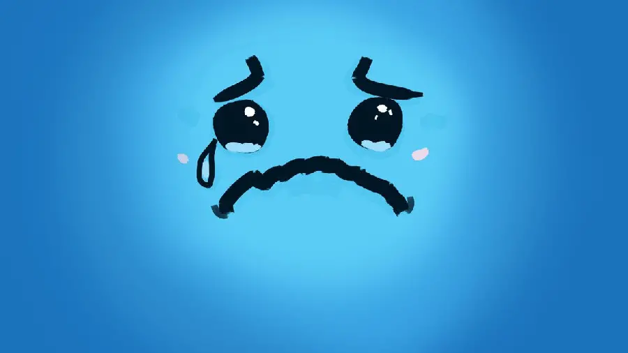 Sad graphic wallpaper with blue background for desktop 