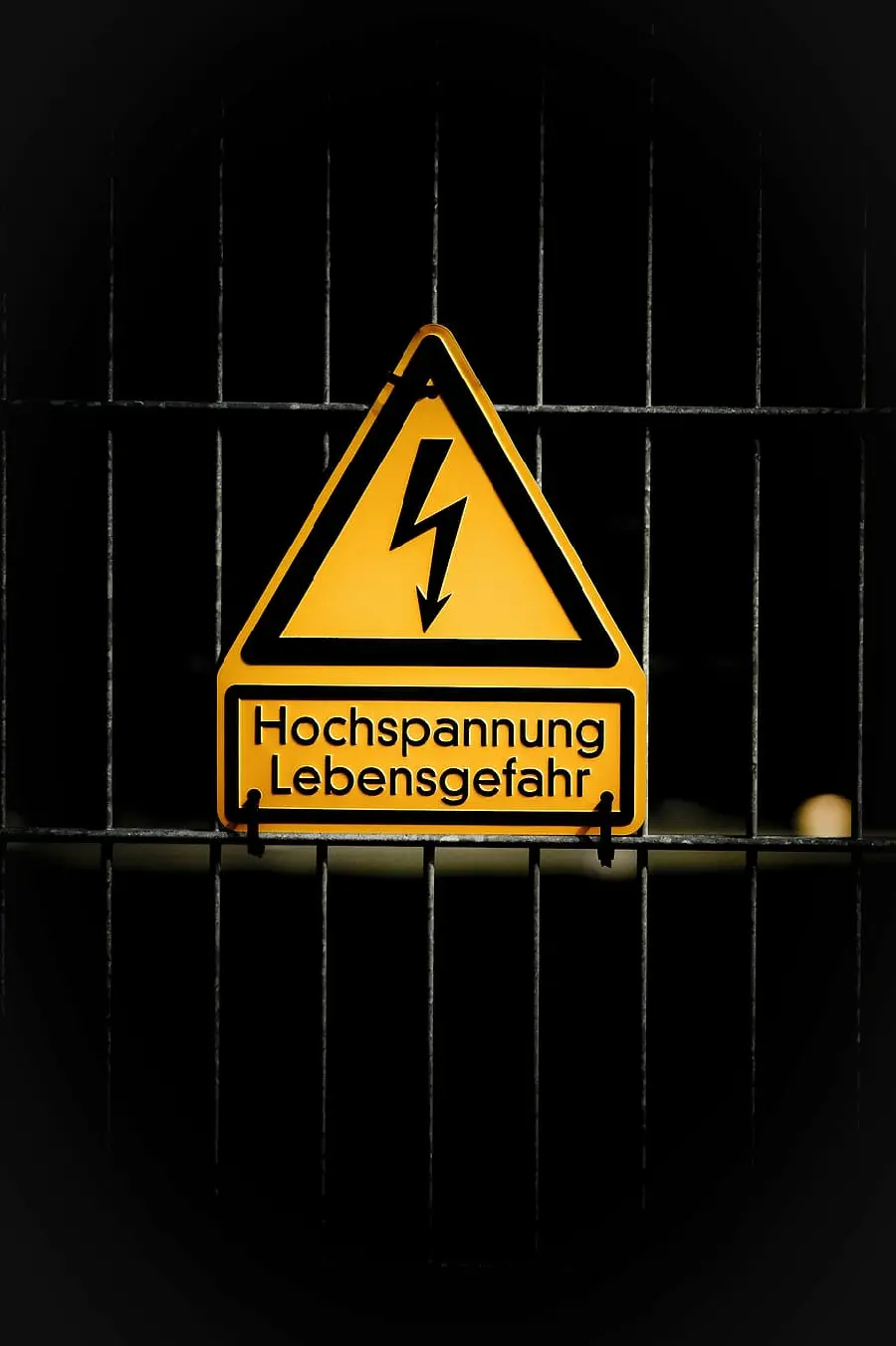 Electric shock hazard sign with a very special gold and black theme for Samsung background 