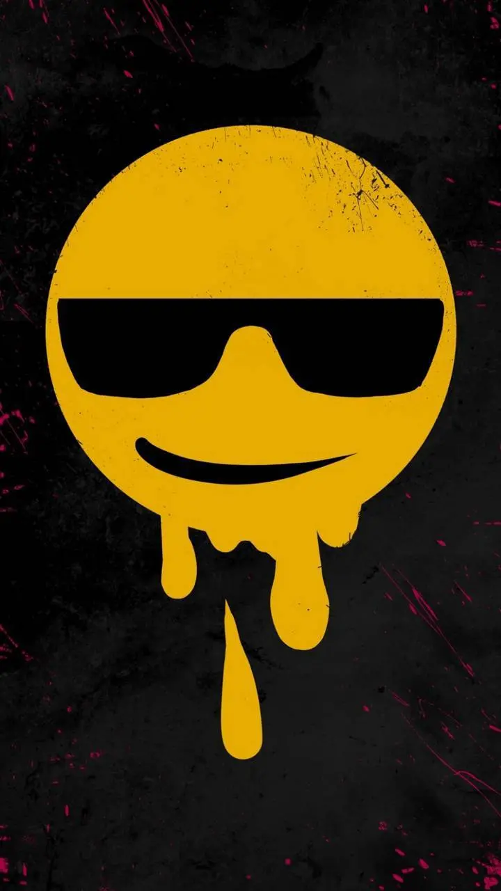 Cool Yellow Black Wallpaper with New Sunglasses Emoji Design