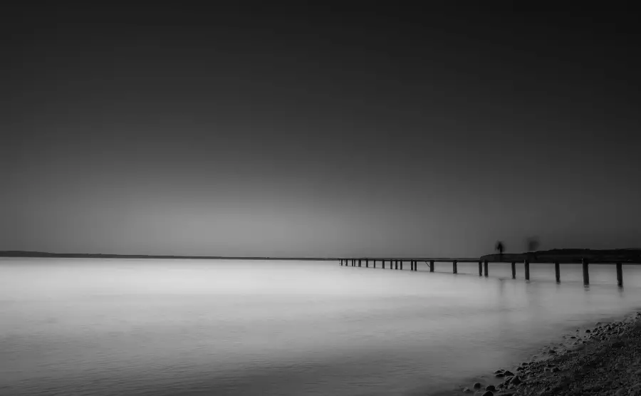 Download black and white stock photo of the sea in HD quality 