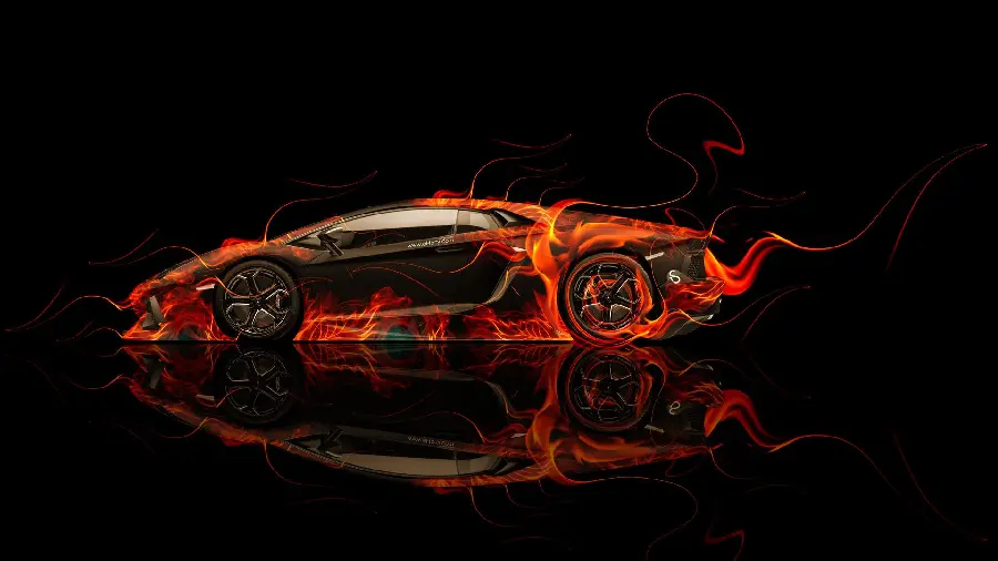 Unique HD Digital Photo of Fiery Lamborghini for Profile
