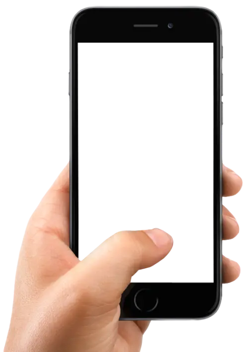 Download a free PNG image of a mobile phone in hand
