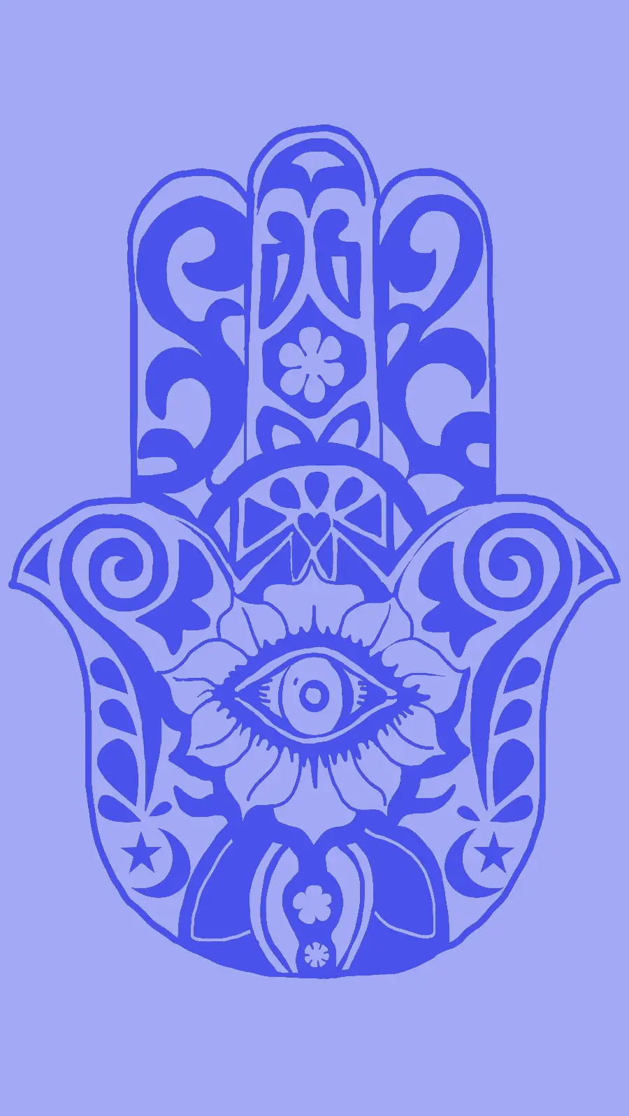 Beautiful evil eye wallpaper on the palm of your hand