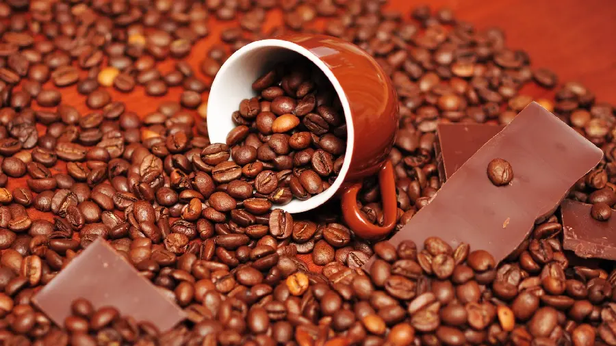 New Full HD poster with a cup full of coffee beans 