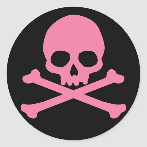 Pink Skull Symbol in Pirate Flag HD Quality 