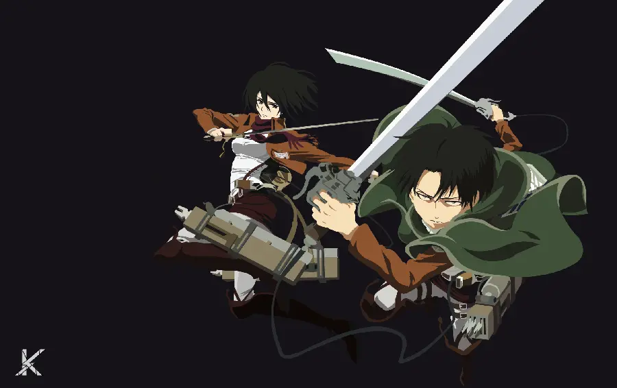High Quality Digital Background of Captain Levi with Black Background
