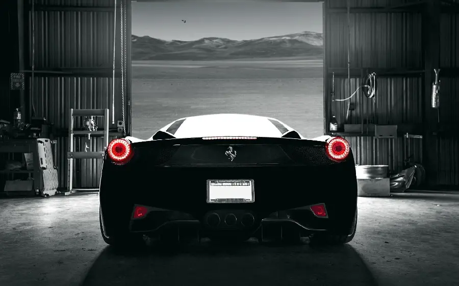 New image of a cool black Ferrari car 2022