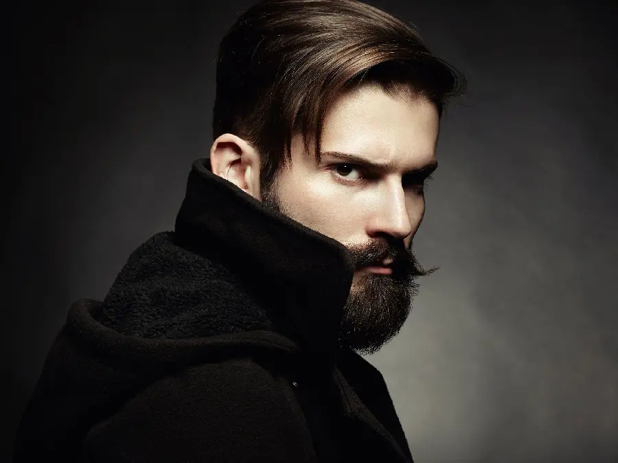 Journal picture of a European and attractive beard model