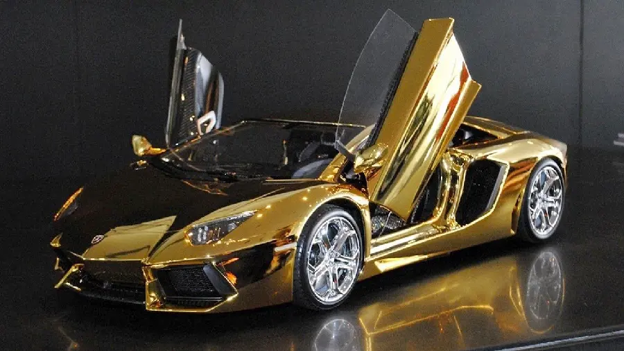 Most Popular Stock Photo of Gold Lamborghini with Open Doors