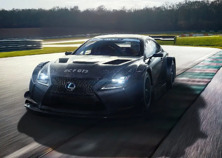 Download spectacular stock photo of Lexus RC F with lights on
