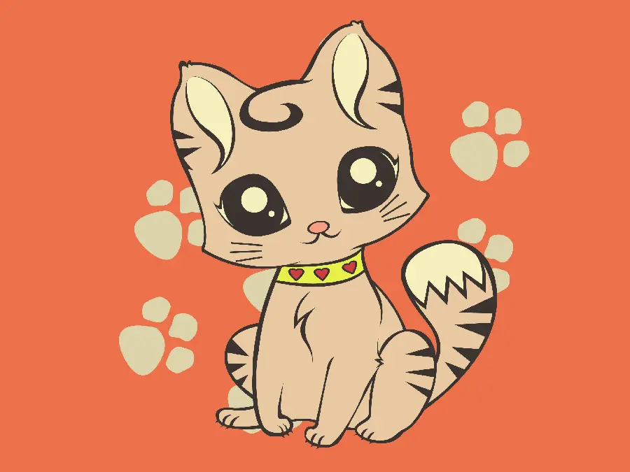 A very beautiful background with a cute and innocent cat design