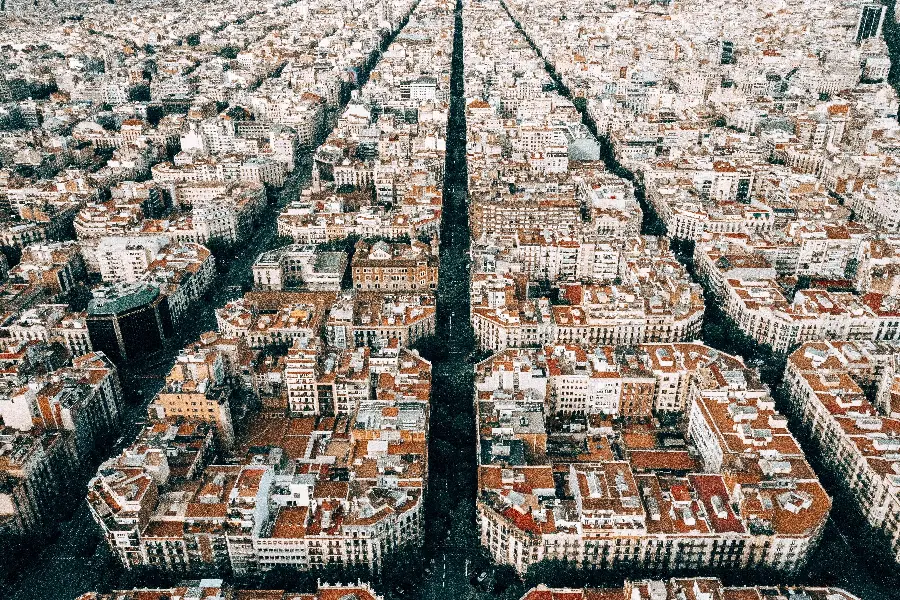 A neat and amazing background image of the style of buildings and architecture of Barcelona in high quality HD for tablets
