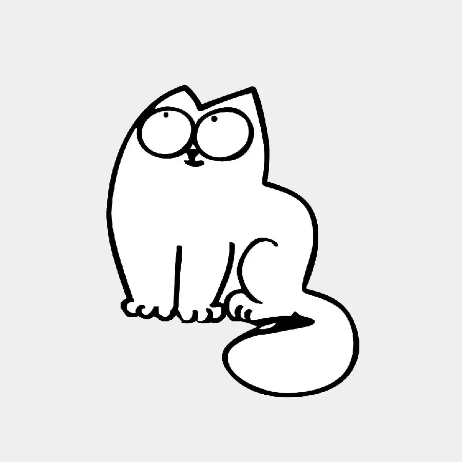 Download simple and beautiful vector of a cat for a drawing pattern 