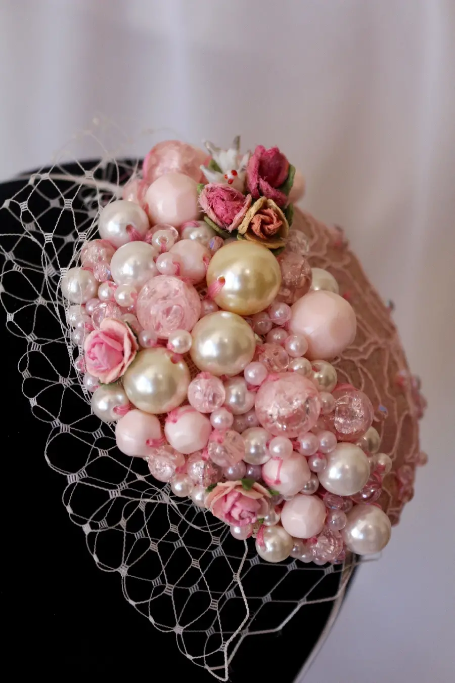 Image of real pearls on lace suitable for wallpaper