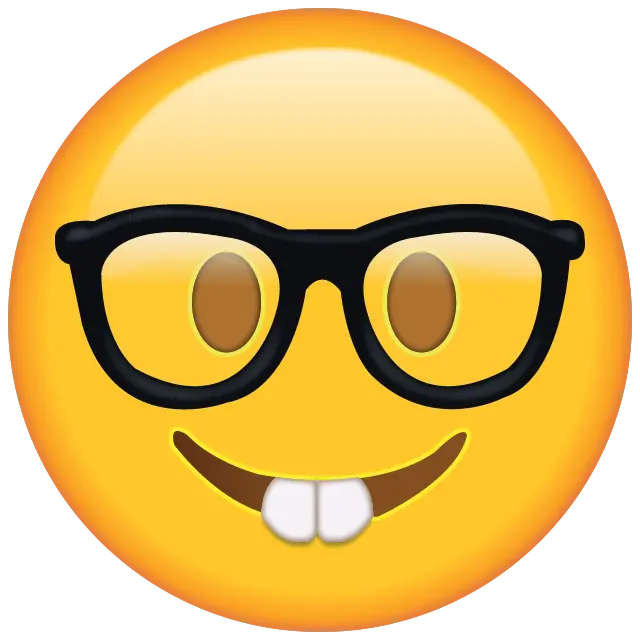 Smiley Funny iPhone Student with Glasses in PNG Format 