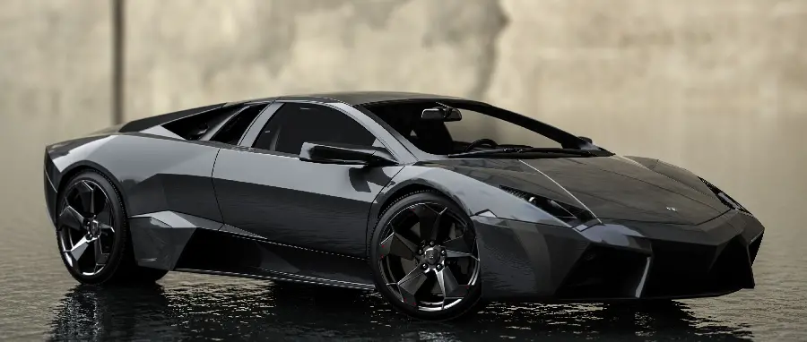 Unique Vector Lamborghini Runton with Tires and Rims and Black Sport Color