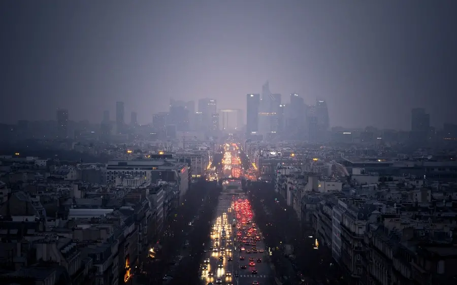 Special and impressive background of a city covered in rain from above