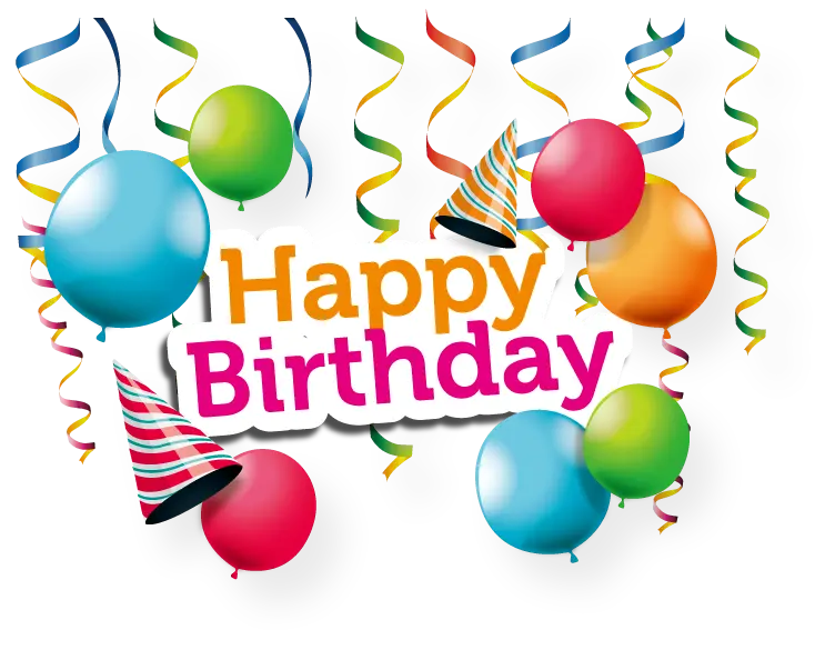 Digital photo of balloons for birthday greetings in PNG format free