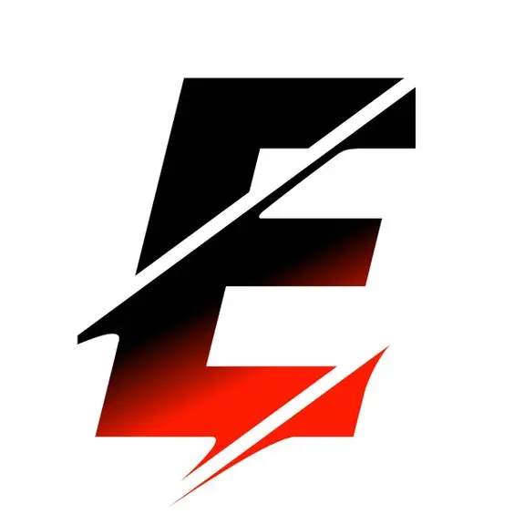 Awesome graphic profile of the letter E with a white background